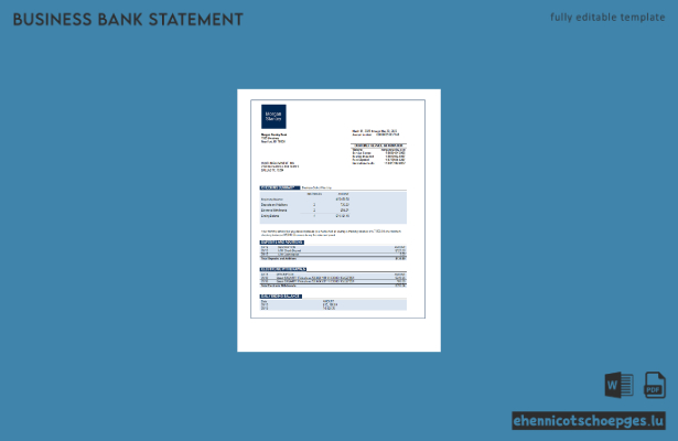 Morgan Stanley Bank Kontoauszug (Word- und PDF-Beispiel)